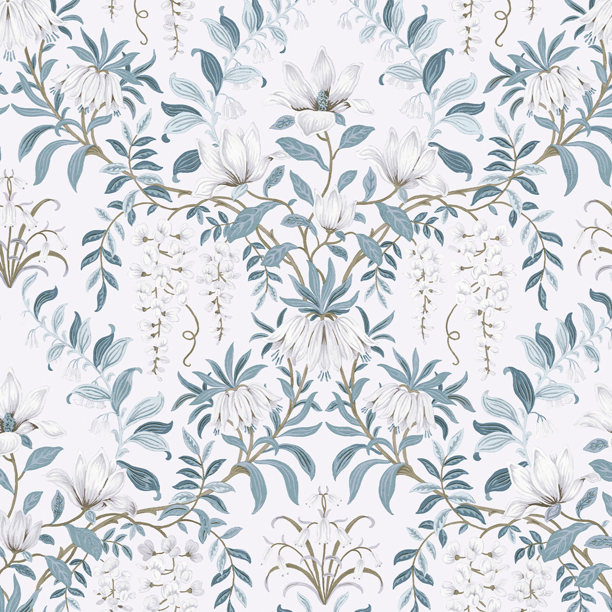 Laura Ashley Vliesbehang - Parterre Off White & Seaspray - 10mx52cm