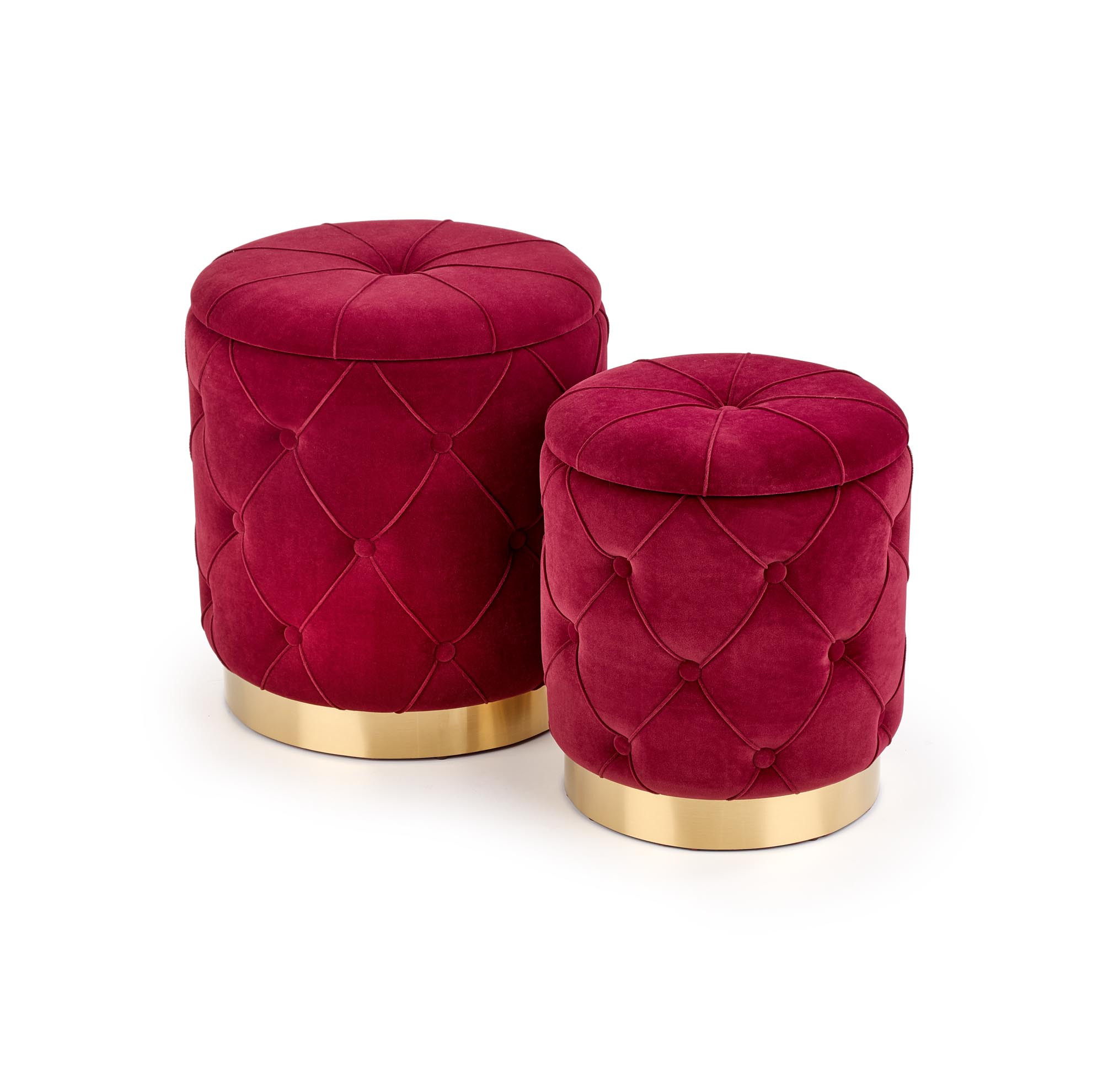 Zestaw puf POLLY VELVET bordowy