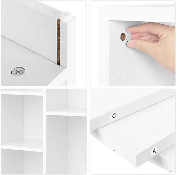 Bibliothèque à 7 compartiments etagère à blanc Helloshop26