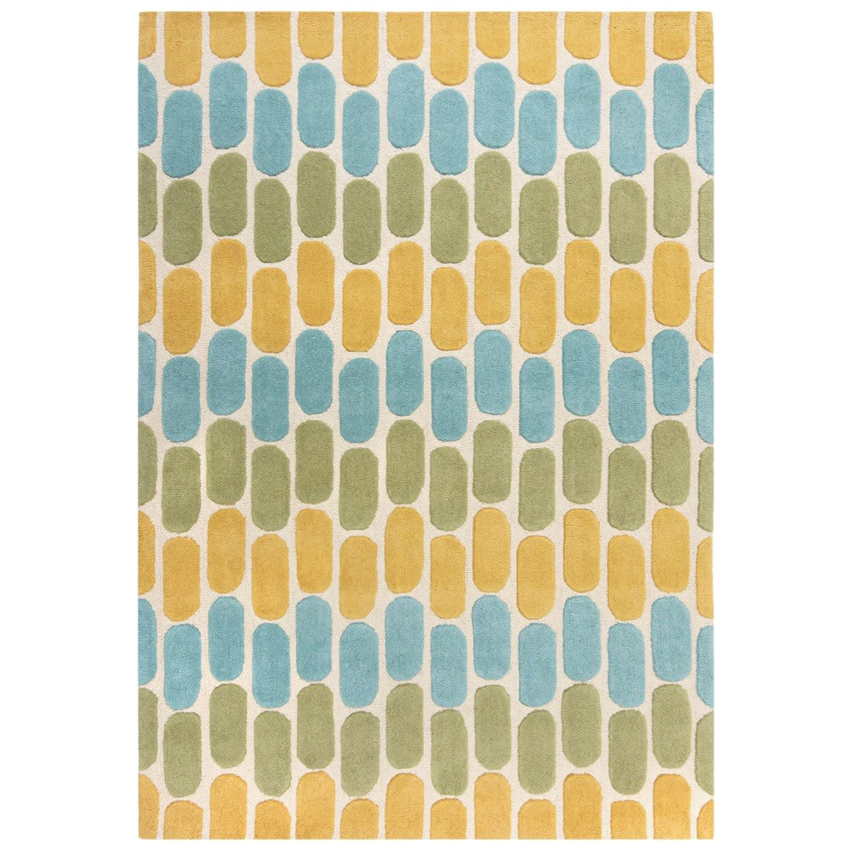 RELIC - Tapis de salon en laine jaune 120x170 cm