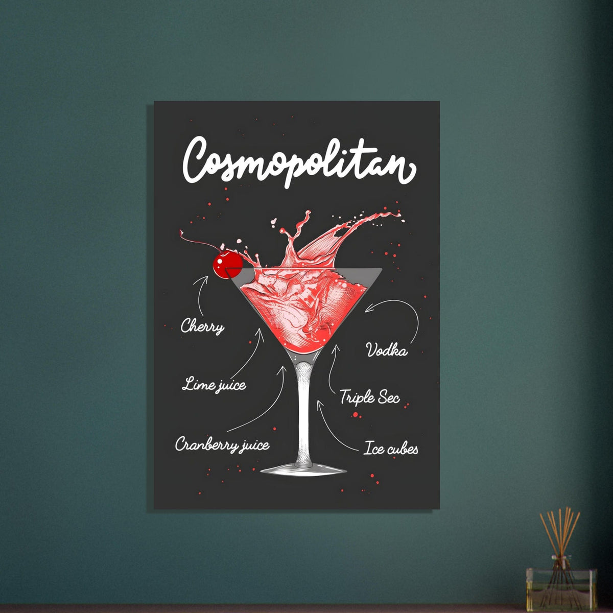 Artfulprints Cosmopolitan cocktail I – Illustratie  poster 70x100 cm