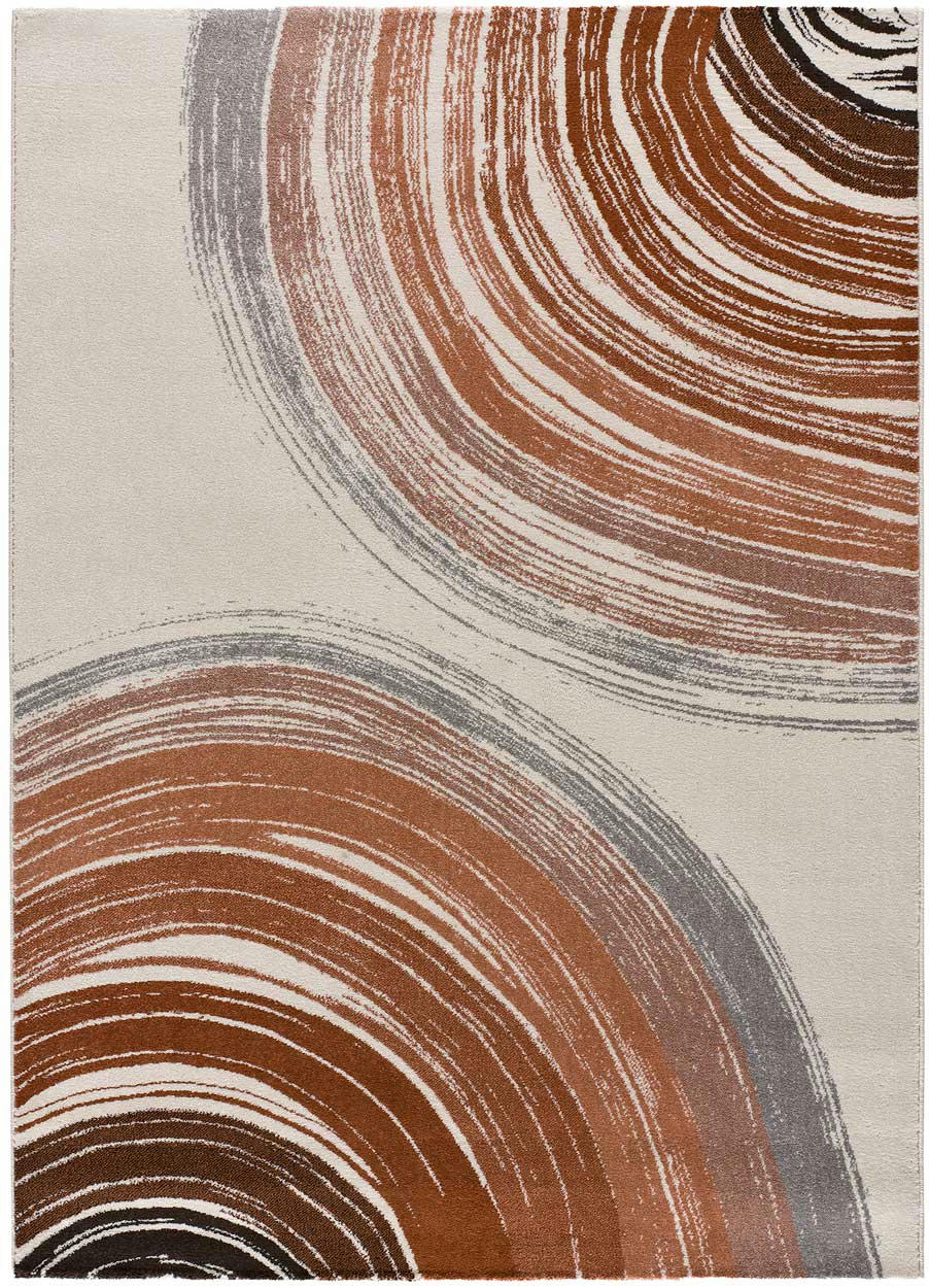 ASHLEY - Tapis géométrique dans les tons terracotta, 120x170 cm