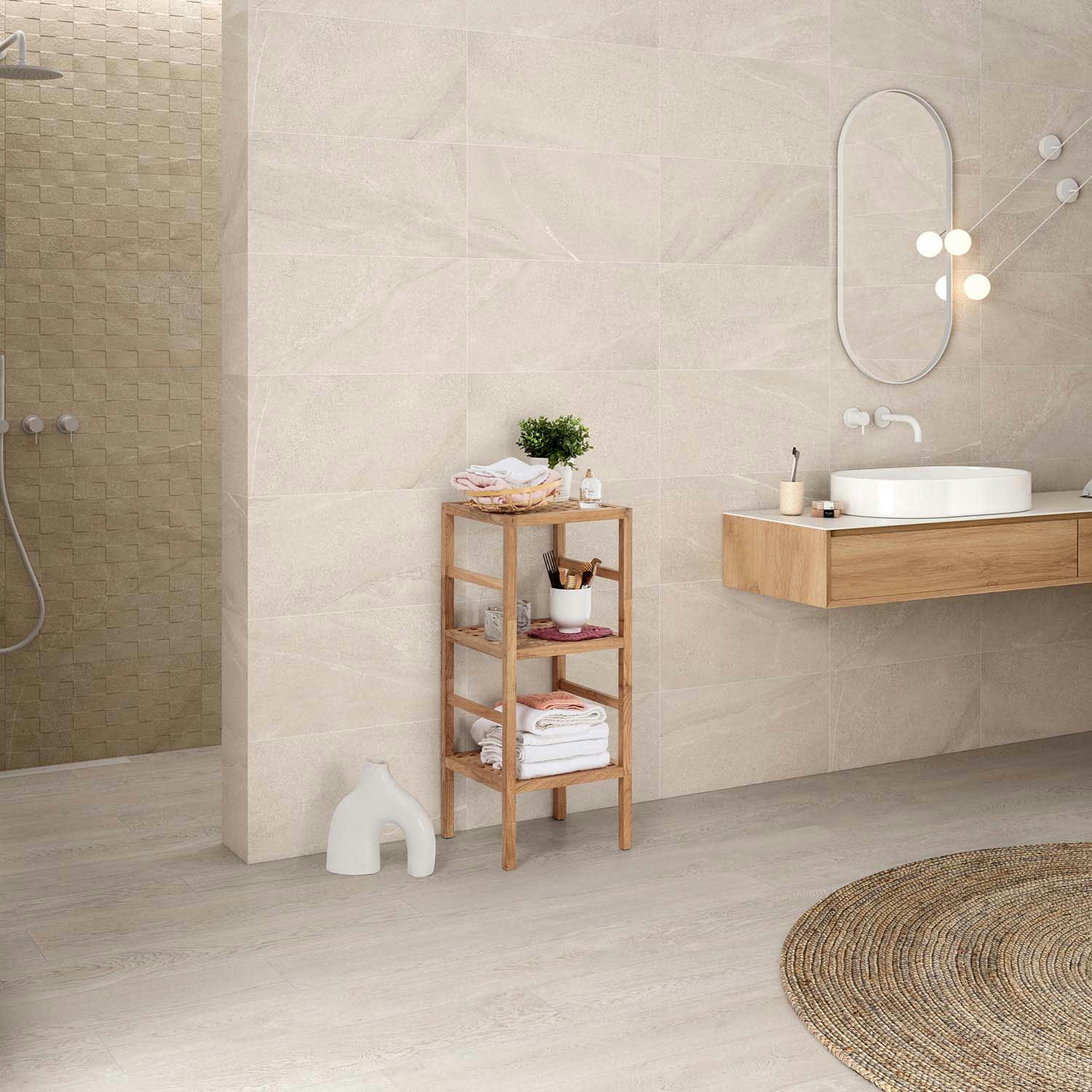 ALAM - Étagère en bois de noyer, hauteur 85 cm avec 3 niveaux