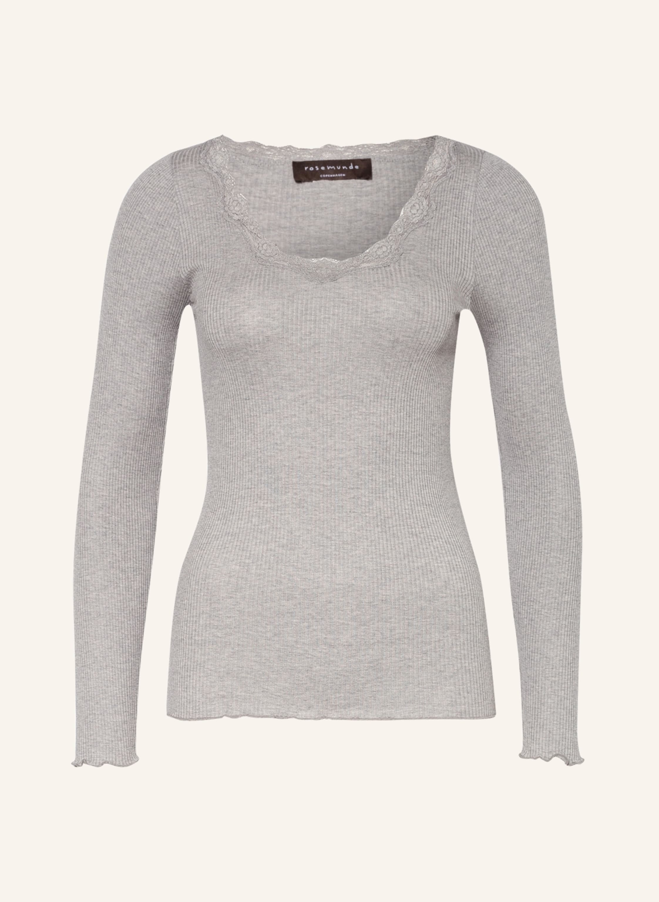 rosemunde Longsleeve BABETTE aus Seide mit Spitzenbesatz