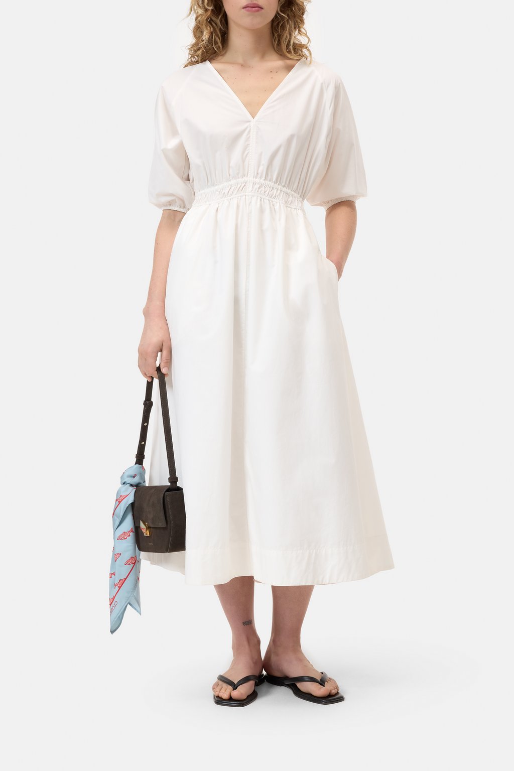V-Neck Kleid aus Bio-Baumwolle