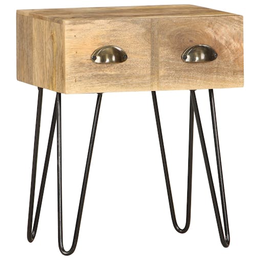NNEVL Bedside Cabinet 40x30x50 cm Solid Mango Wood