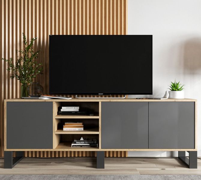 Szafka RTV Loft komoda RTV 150 cm wotan grafit MAT