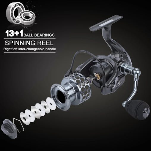 NNEOBA Telescopic Rod and Spinning Reel Carbon Fiber Travel Set Black