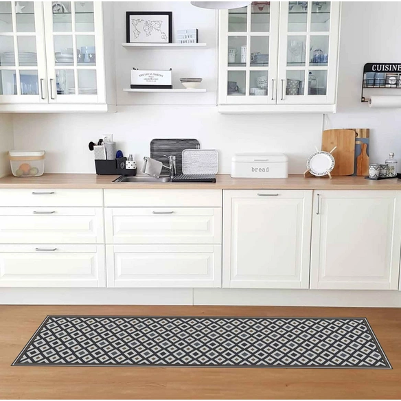 Vinyl Teppich »Kojo«, BxL:255 cm x 65 cm, braun|schwarz|beige