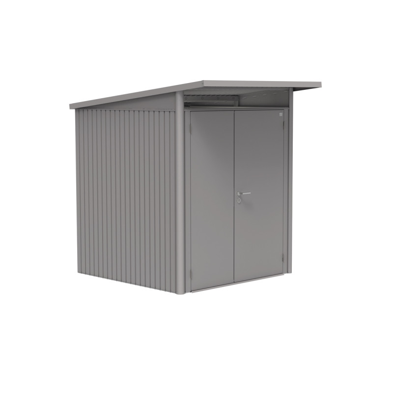 Abri de jardin en métal AvantGarde double porte gris métallisé 1,8 x 2,6 x 2,18 m BIOHORT
