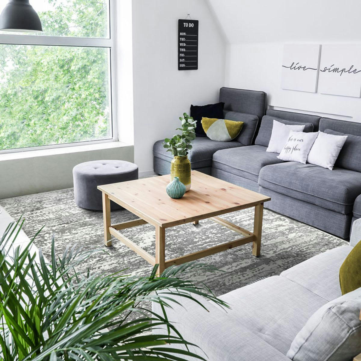 VESTALE - Tapis extra-doux motif lignes horizon gris 160x230