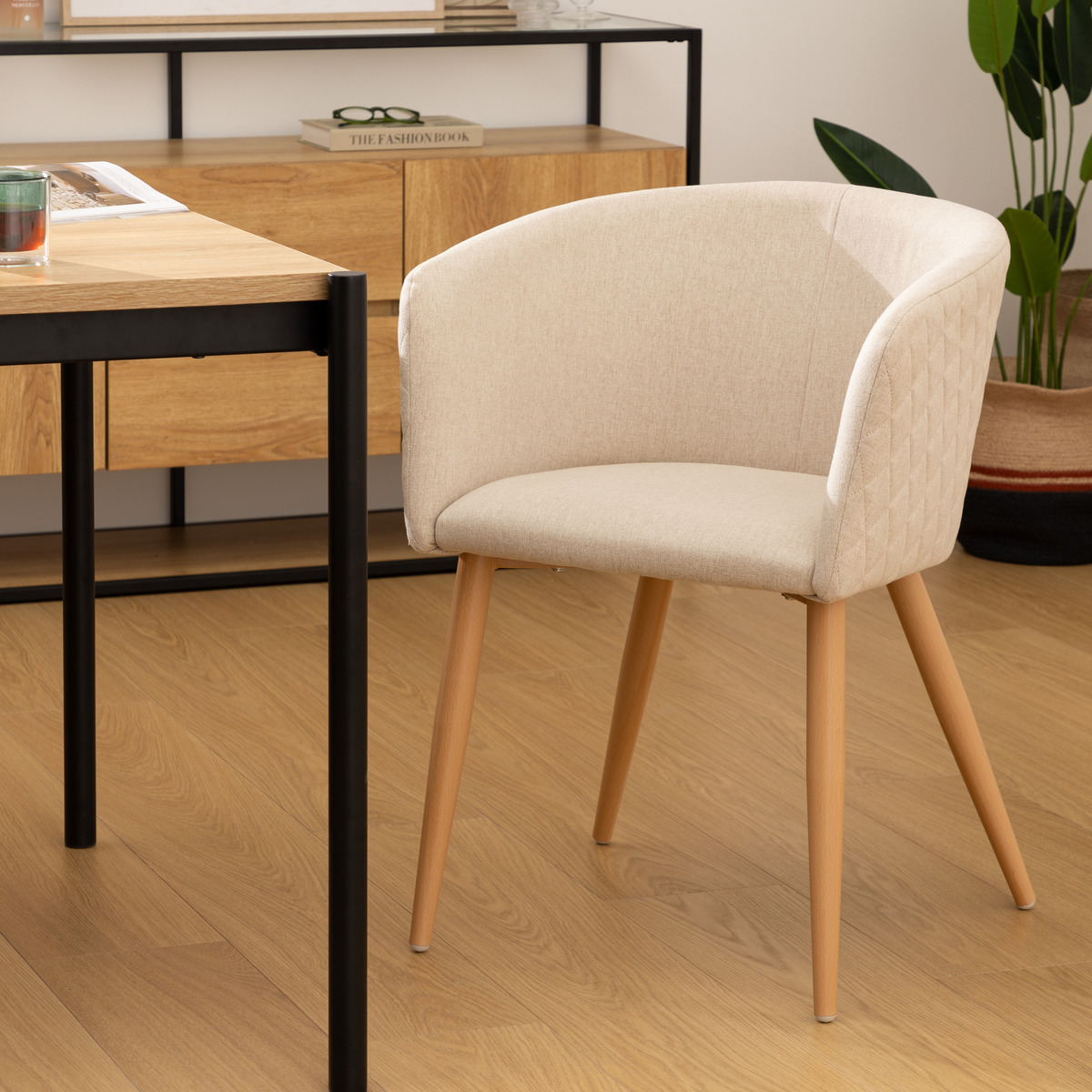 Dining chair "Marlo" Beech, Beige, 1 seat