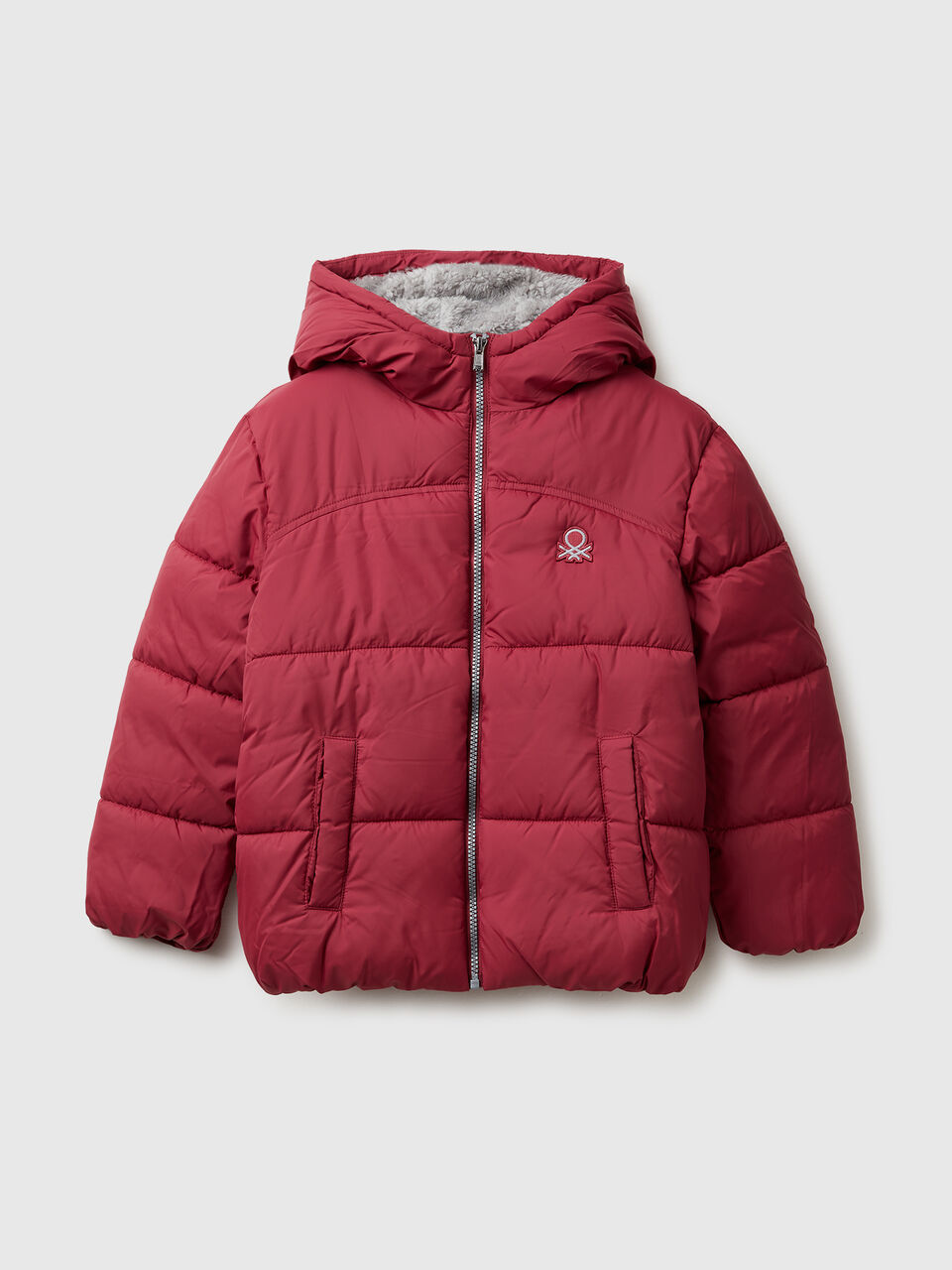 Padded jacket with teddy interior