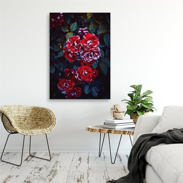 Feeby Obraz na płótnie Czerwone kwiaty na tle liści 40x60