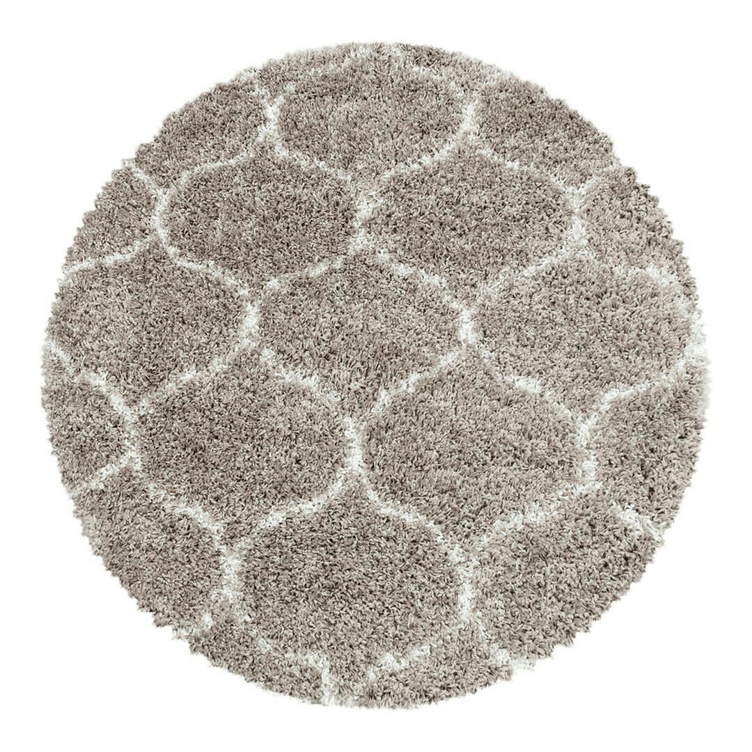 LOKALT - Tapis géométrique baroque en polypropylène beige Ø 200