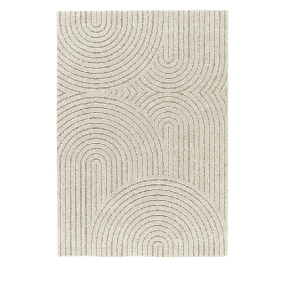 ESTEBAN - Tapis contemporain à motif géométrique beige 160x230 cm