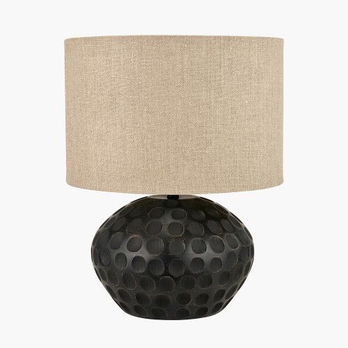 Ruma Antique Black Mango Wood Table Lamp