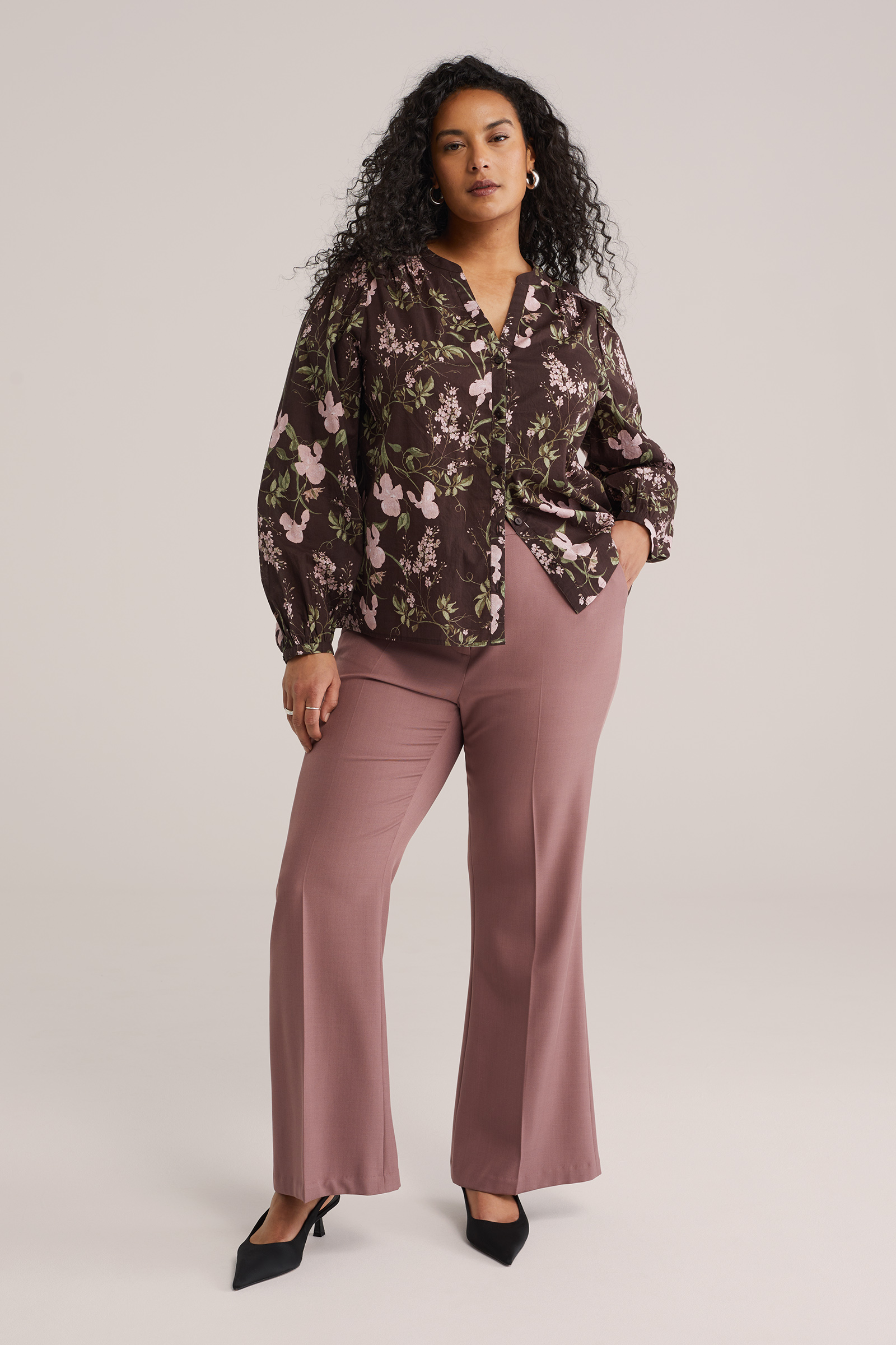 Dames blouse met print - Curve