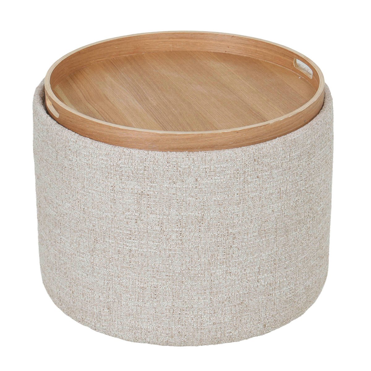 DÉJA Living Salontafel Zara - Rond Beige/Naturel - Incl. Opbergruimte - Ø55cm