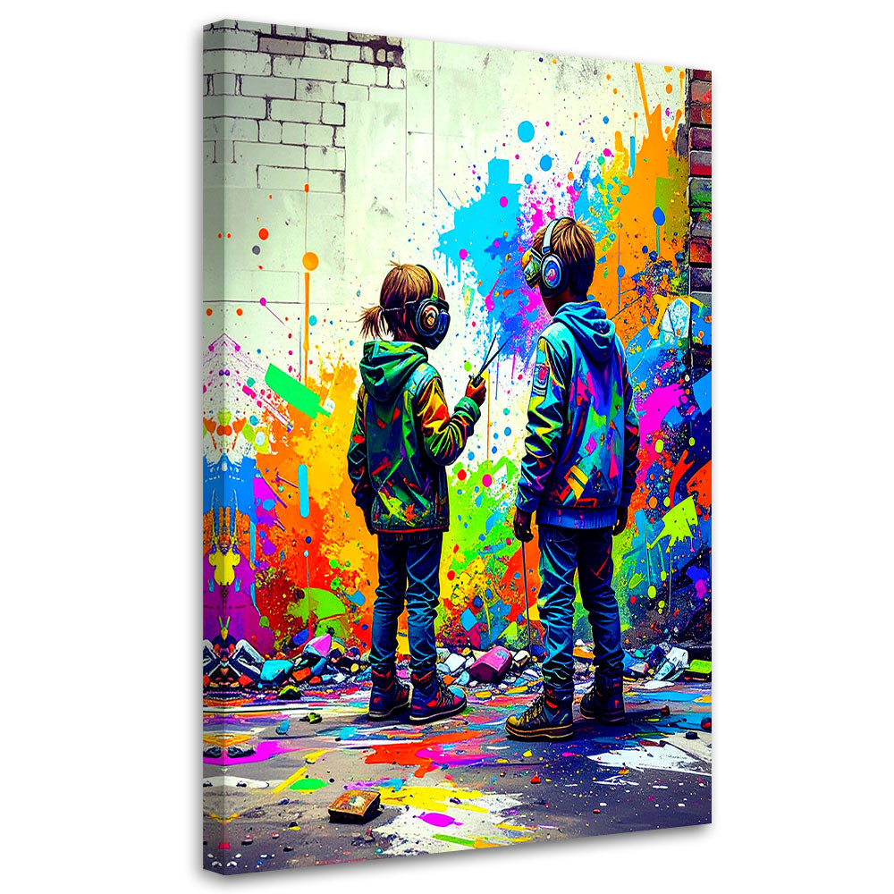 Obraz dla nastolatka, Graffiti Street Art Kolorowa Abstrakcja 20x30