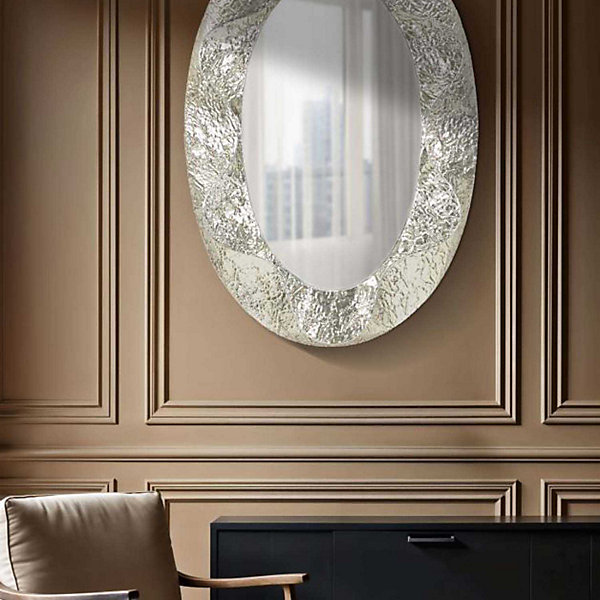 Miroir ovale en métal Argelux 87.5x6.5x128 cm