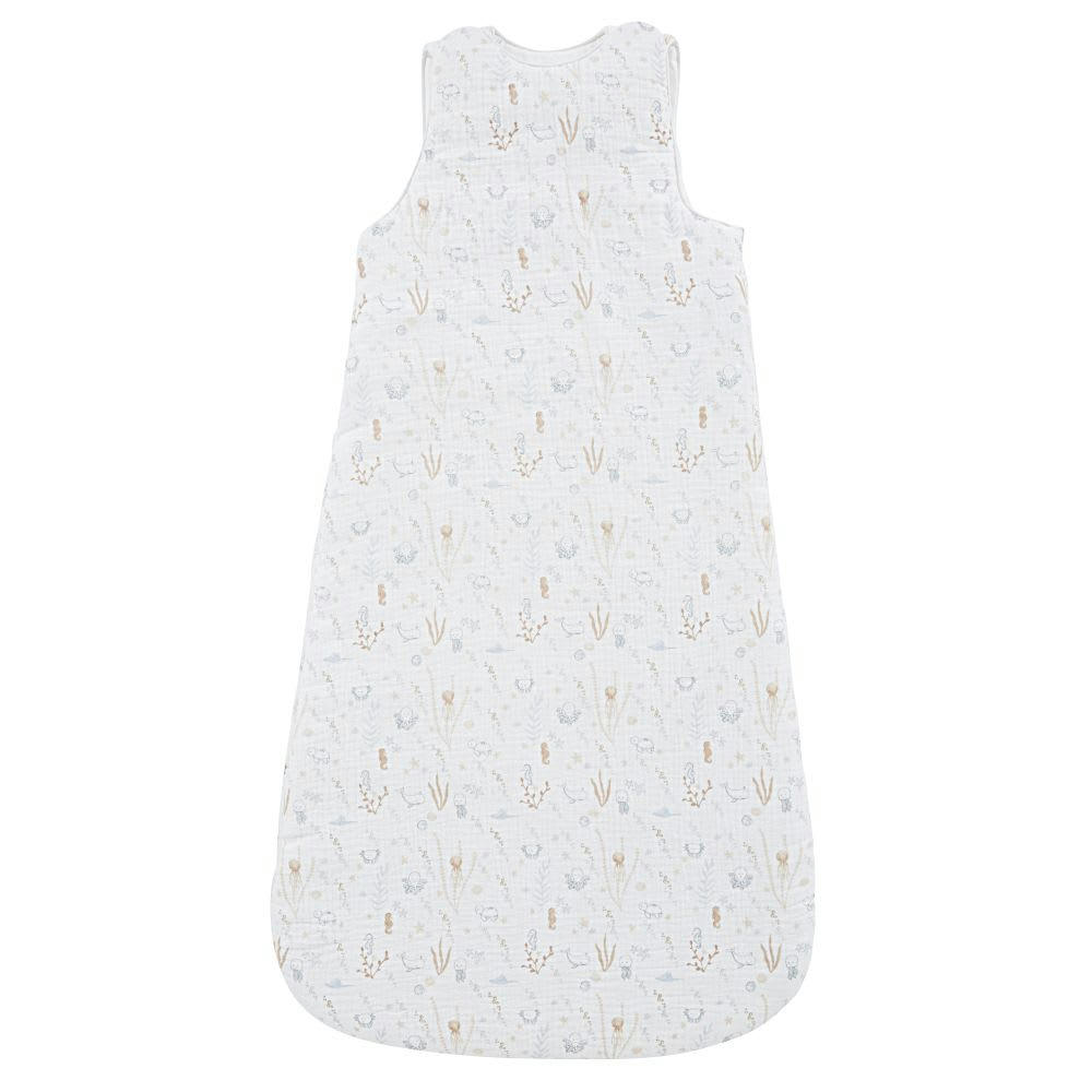 SAINT-MALO - Gigoteuse bébé évolutive 0/18 mois en gaze de coton bio imprimé fonds marins