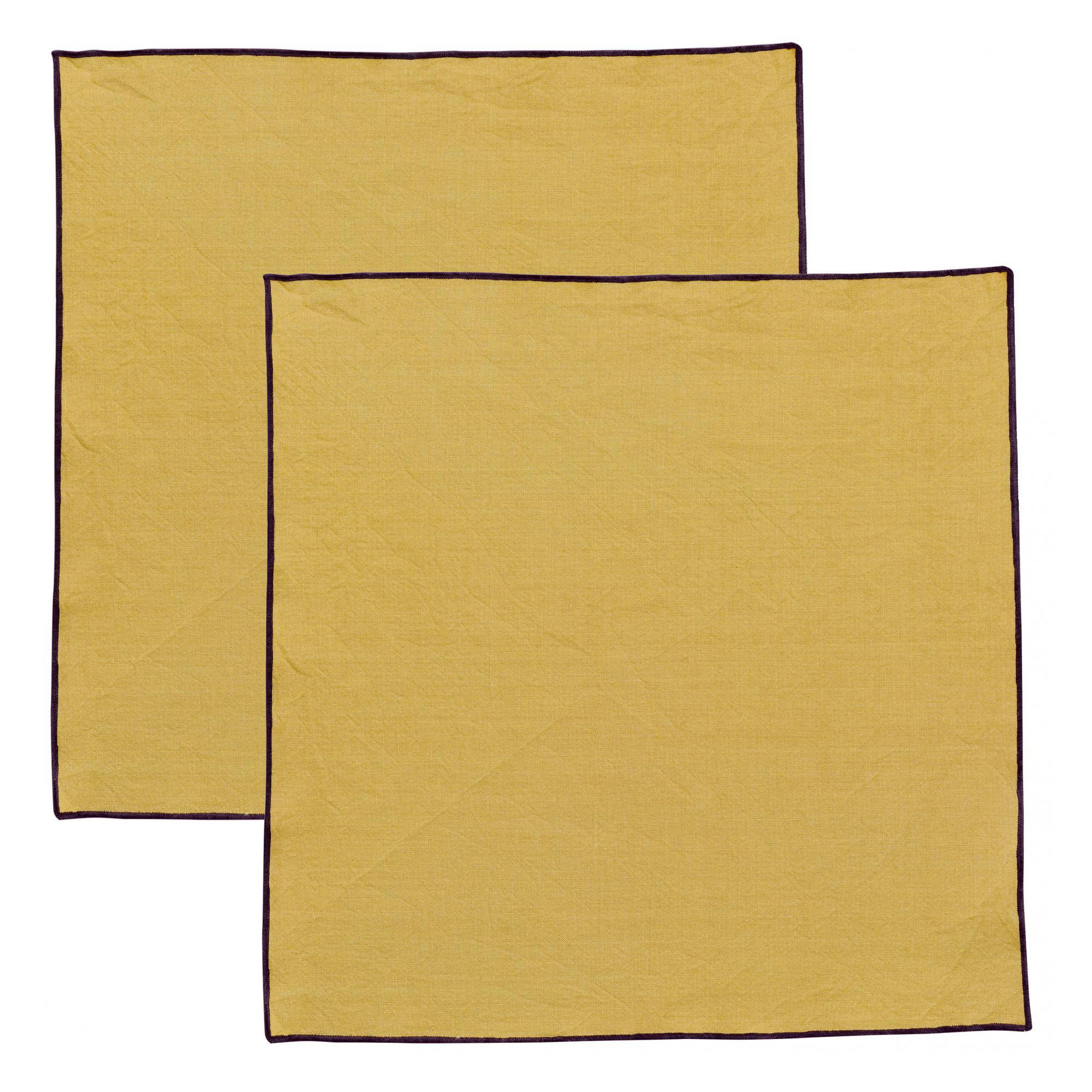 GRACE - Serviette de table recyclée  en coton badiane 40 x 40