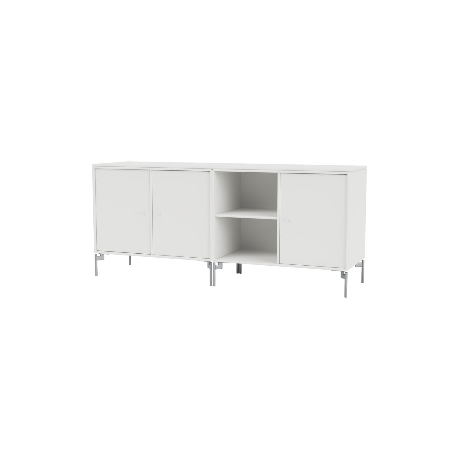 SAVE lav sk&aelig;nk med ben i krom, 01 white