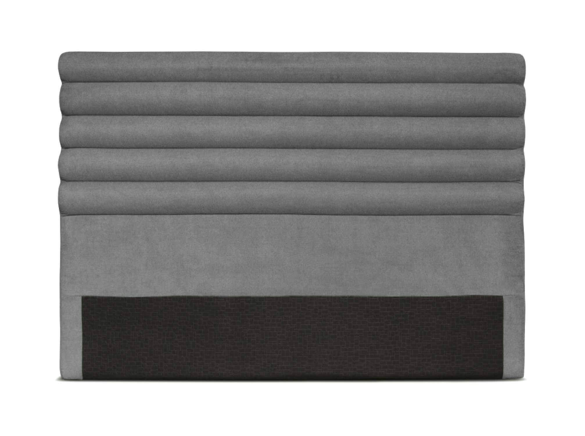 LUCA - Tête de lit en tissu - Gris, Largeur - 140 cm