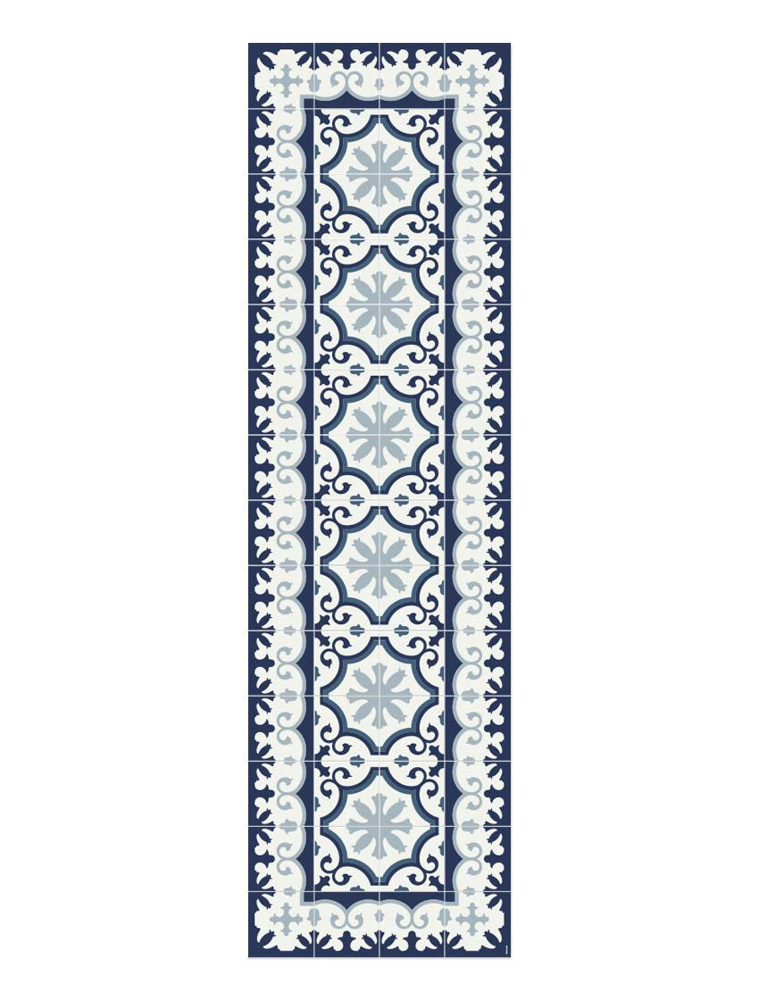 BARCELONE - Tapis en vinyle Avenir Blue bleu 80x280