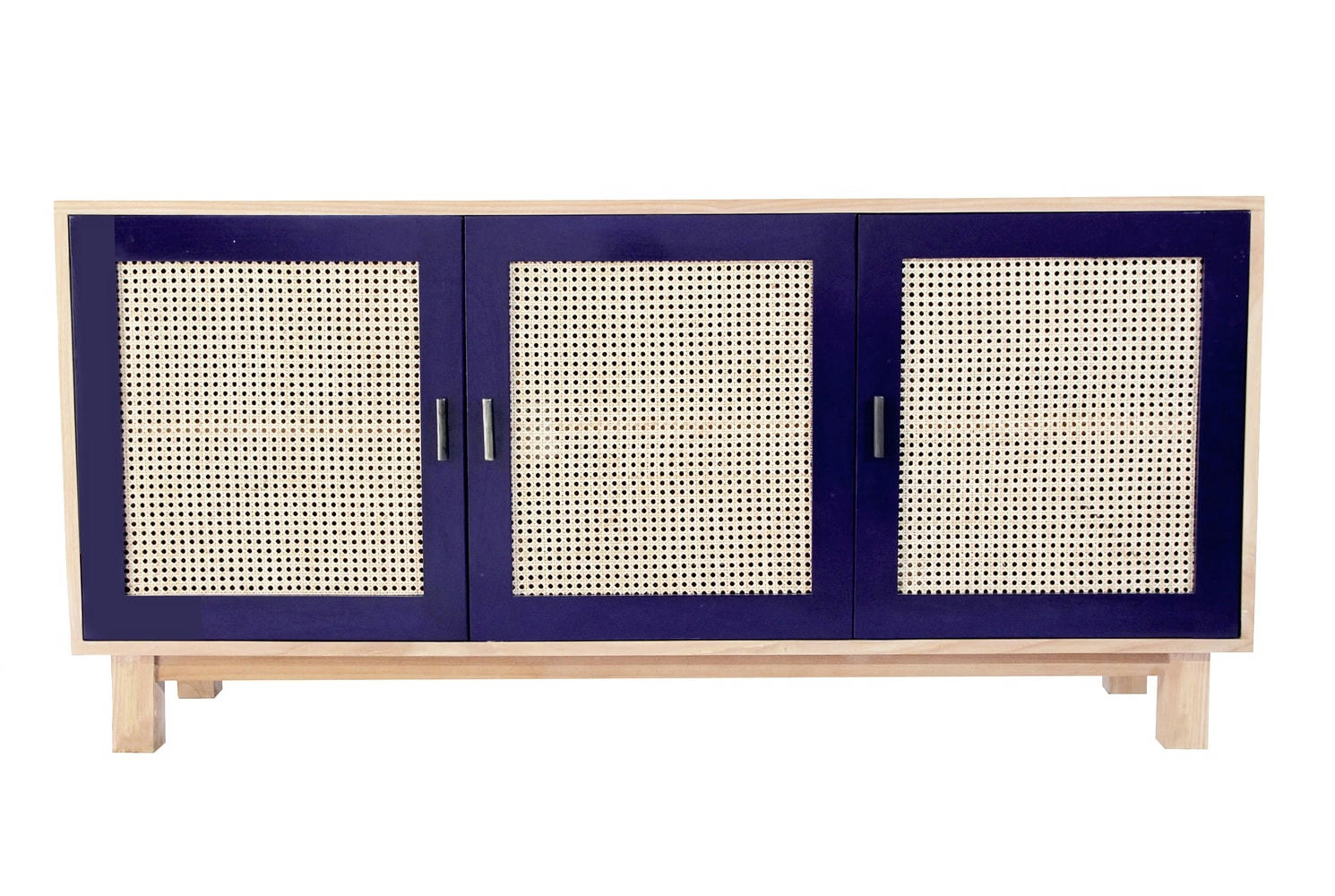 MIA - Buffet en bois et placards en rotin