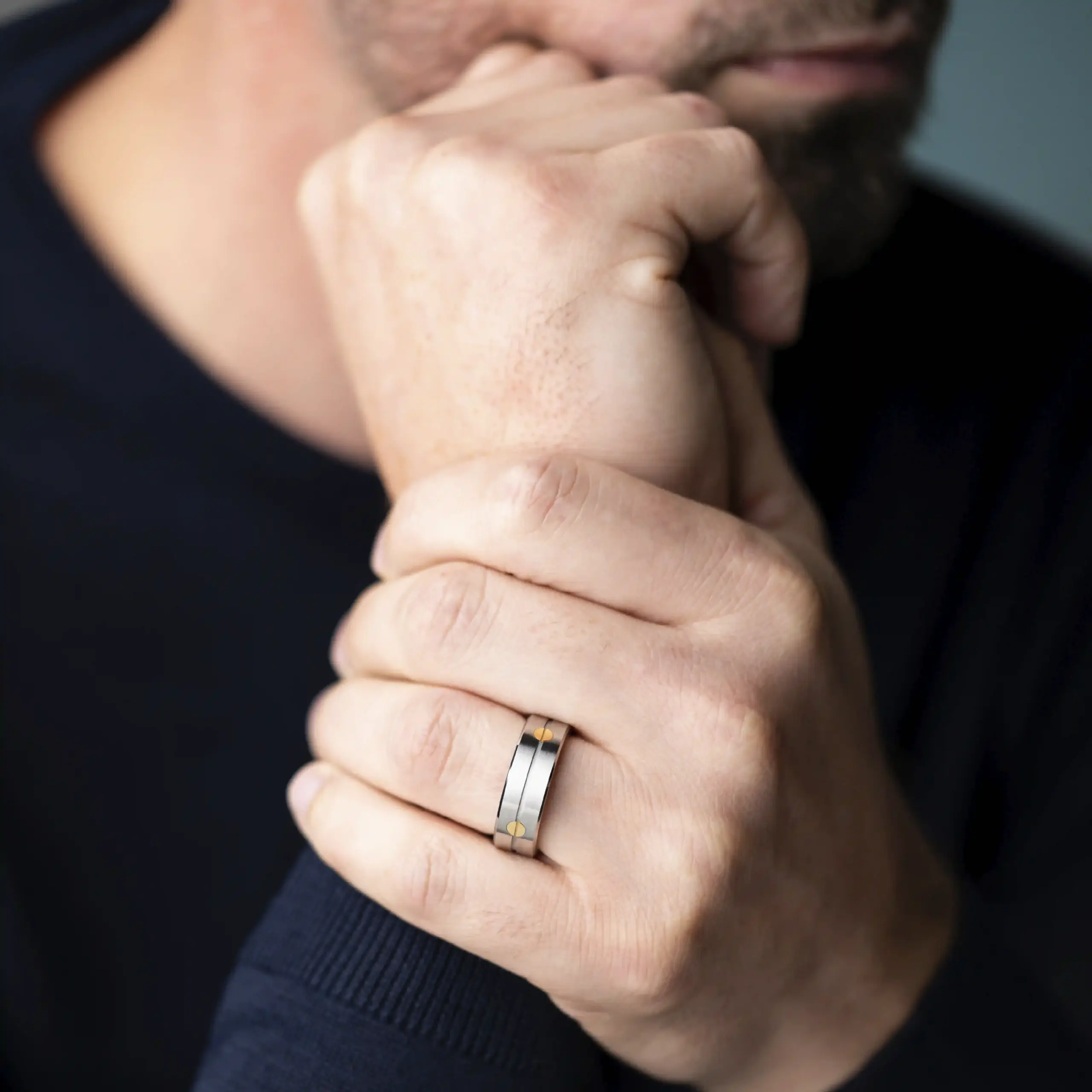 BAGUE NEWPORT – ACIER & OR