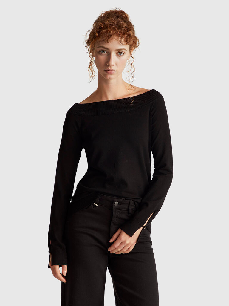 Bardot neck sweater