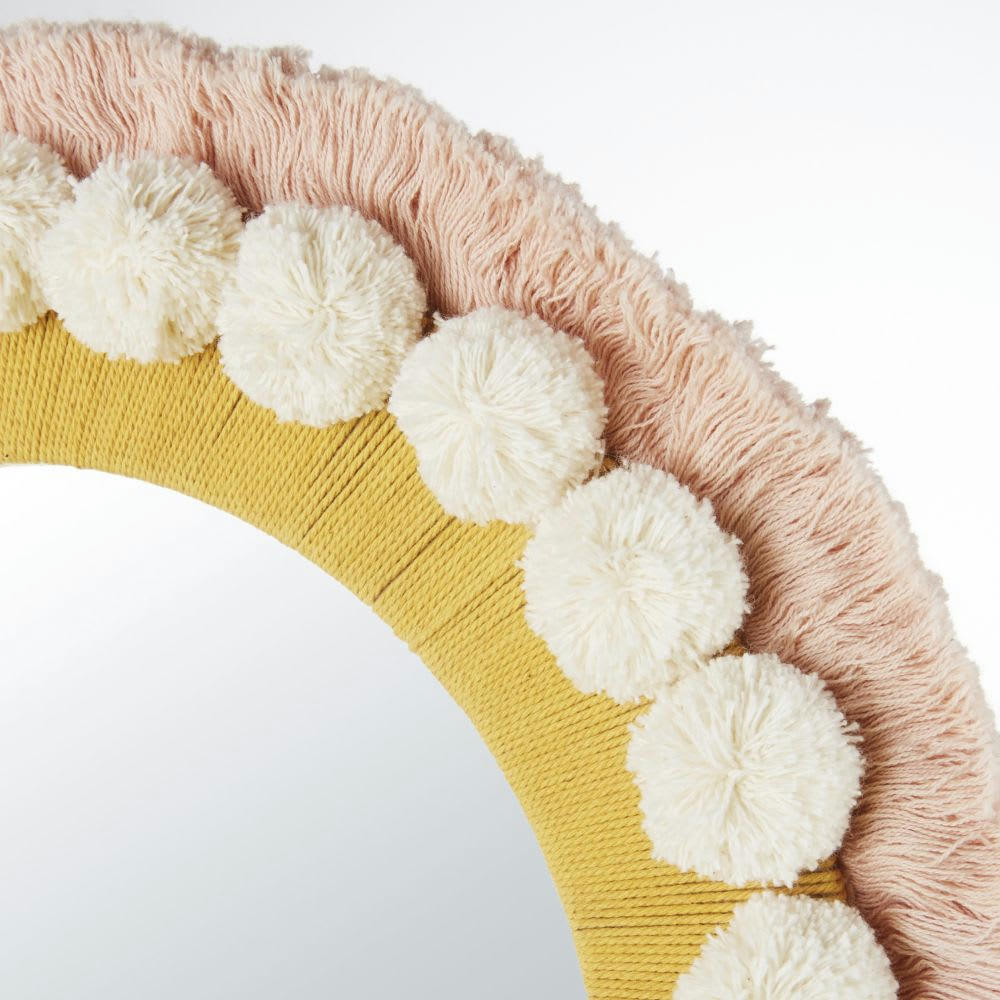 MIA - Miroir rose, jaune et beige D38