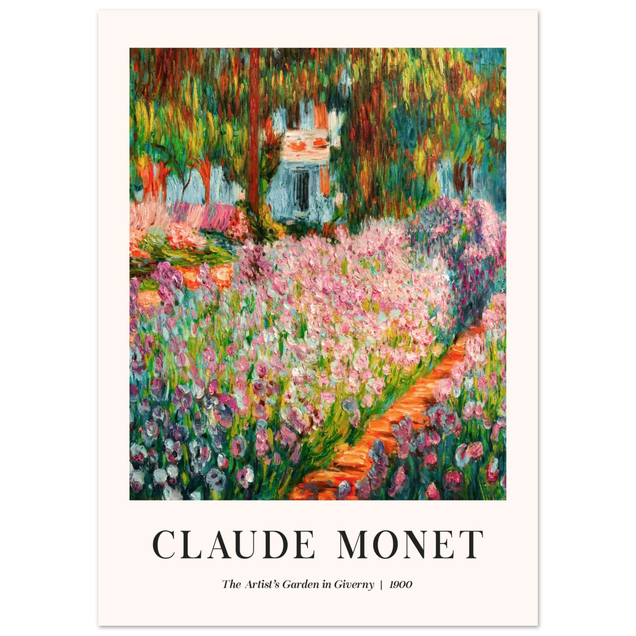 Artfulprints Poster Claude Monet – The artist’s garden in Giverny III  - 50x70 cm - Meerkleurig