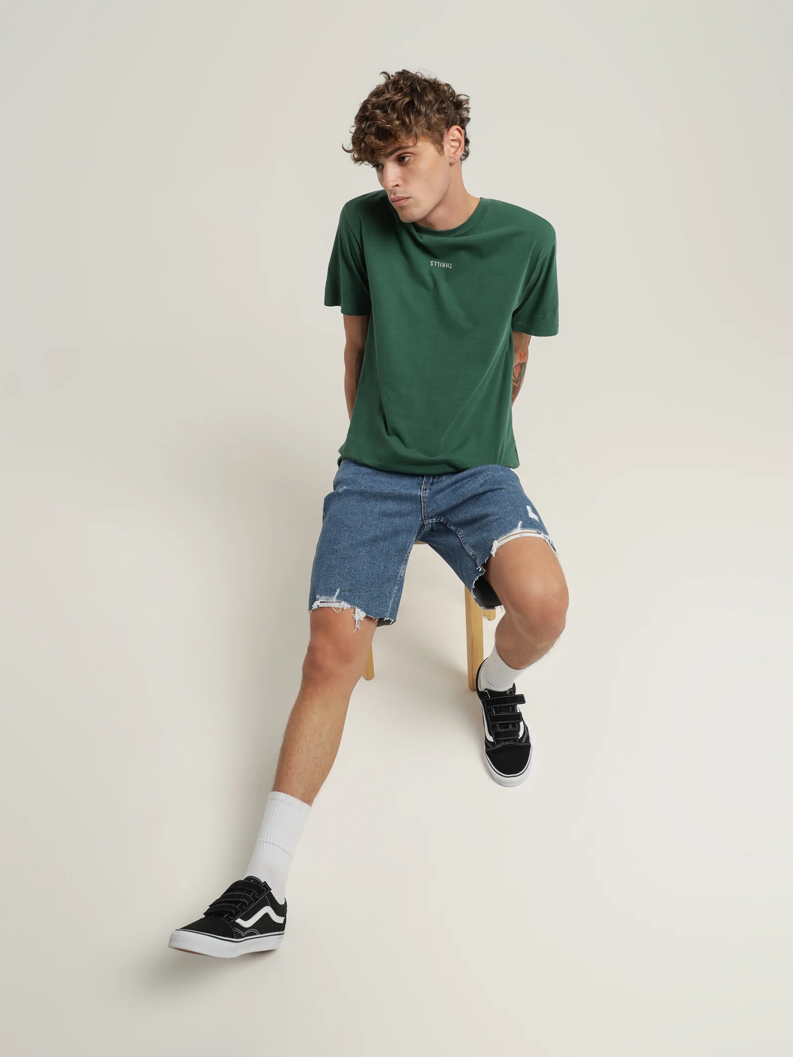 Destroyed Bones Denim Shorts