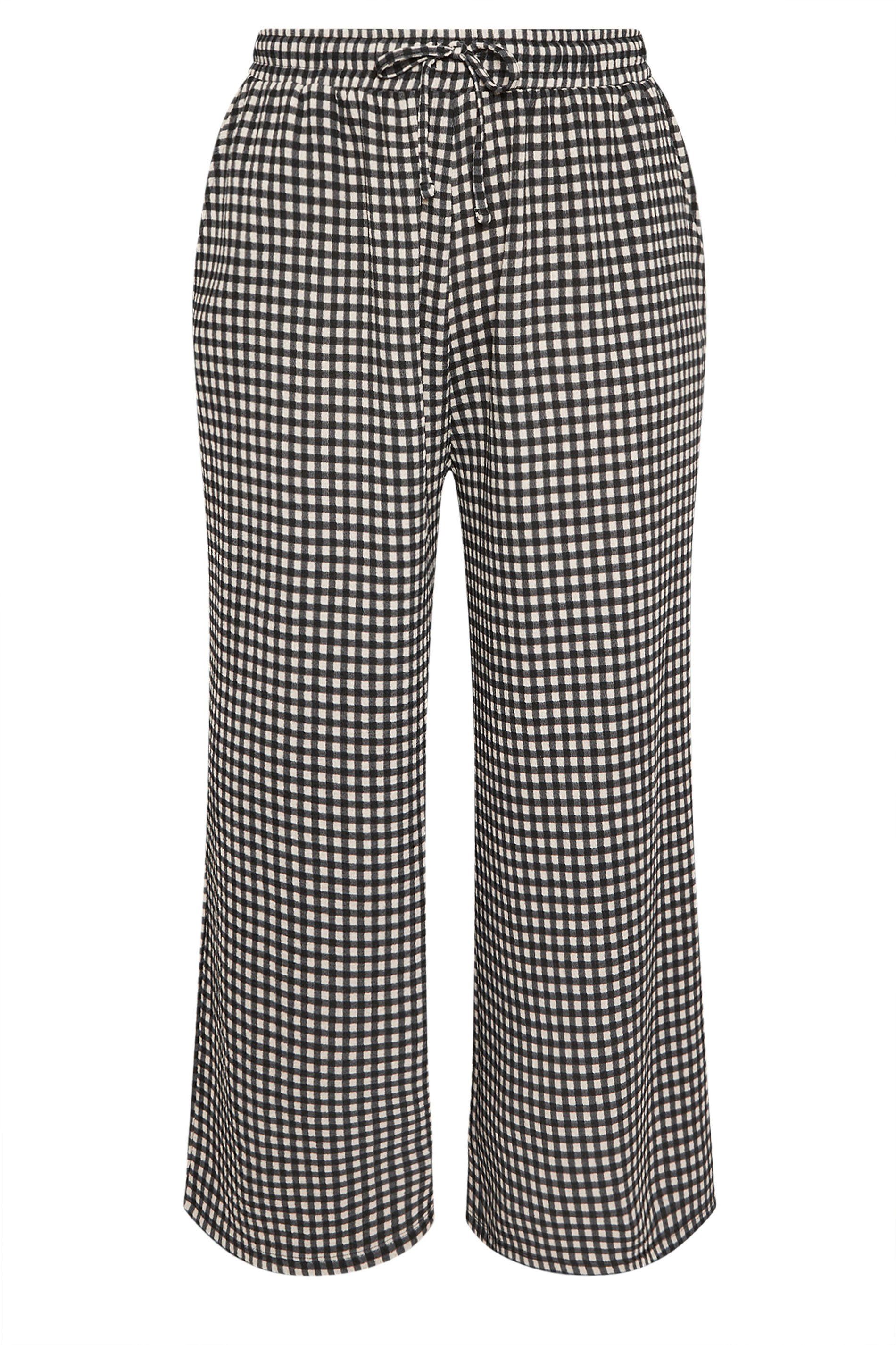 Yours Gingham Wide Leg Trousers