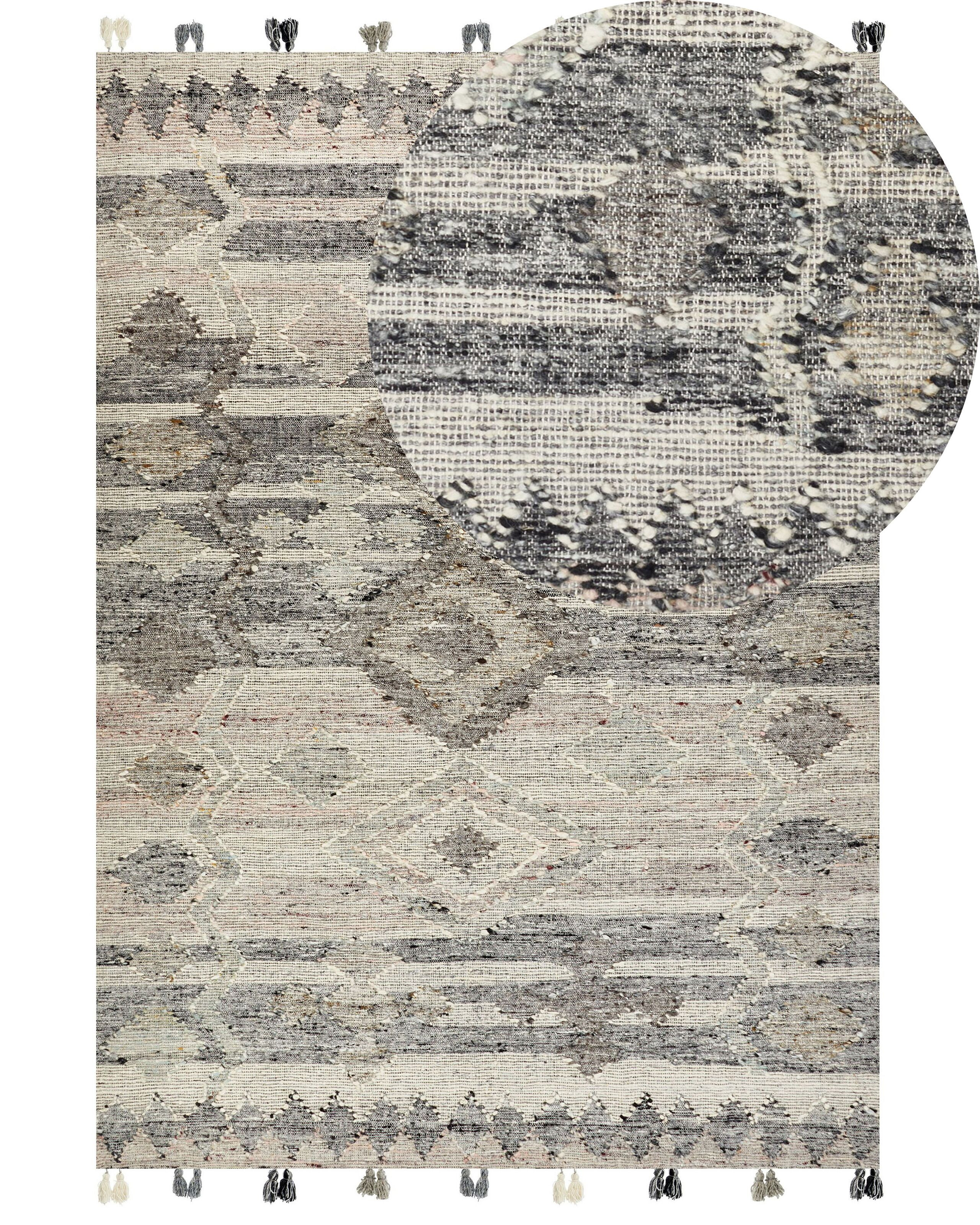 Dywan kilim ręcznie robiony 200 x 300 cm szary
