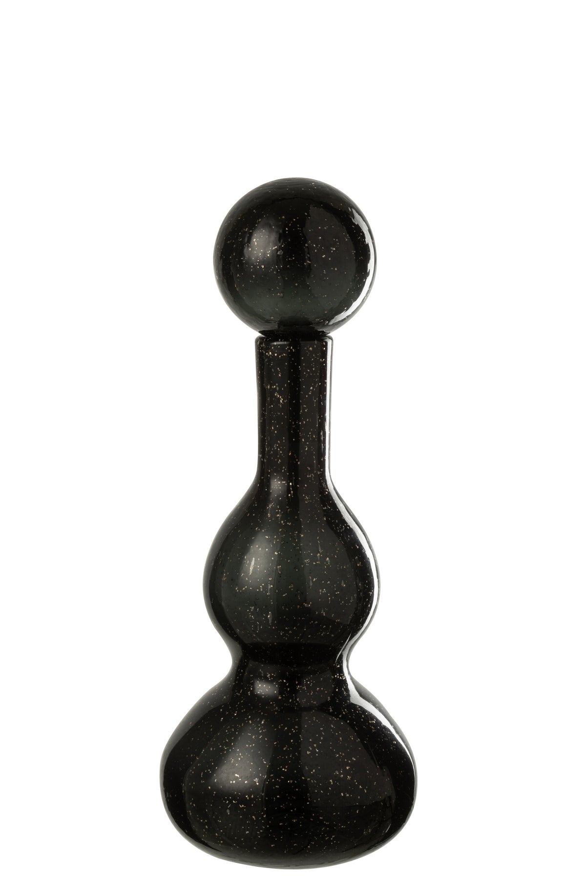 J-Line decoratoe Fles   Stop Carol - glas - zwart - small