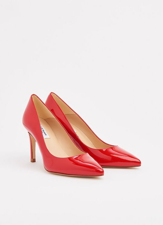 Floret Red Patent Pointed Toe Courts
