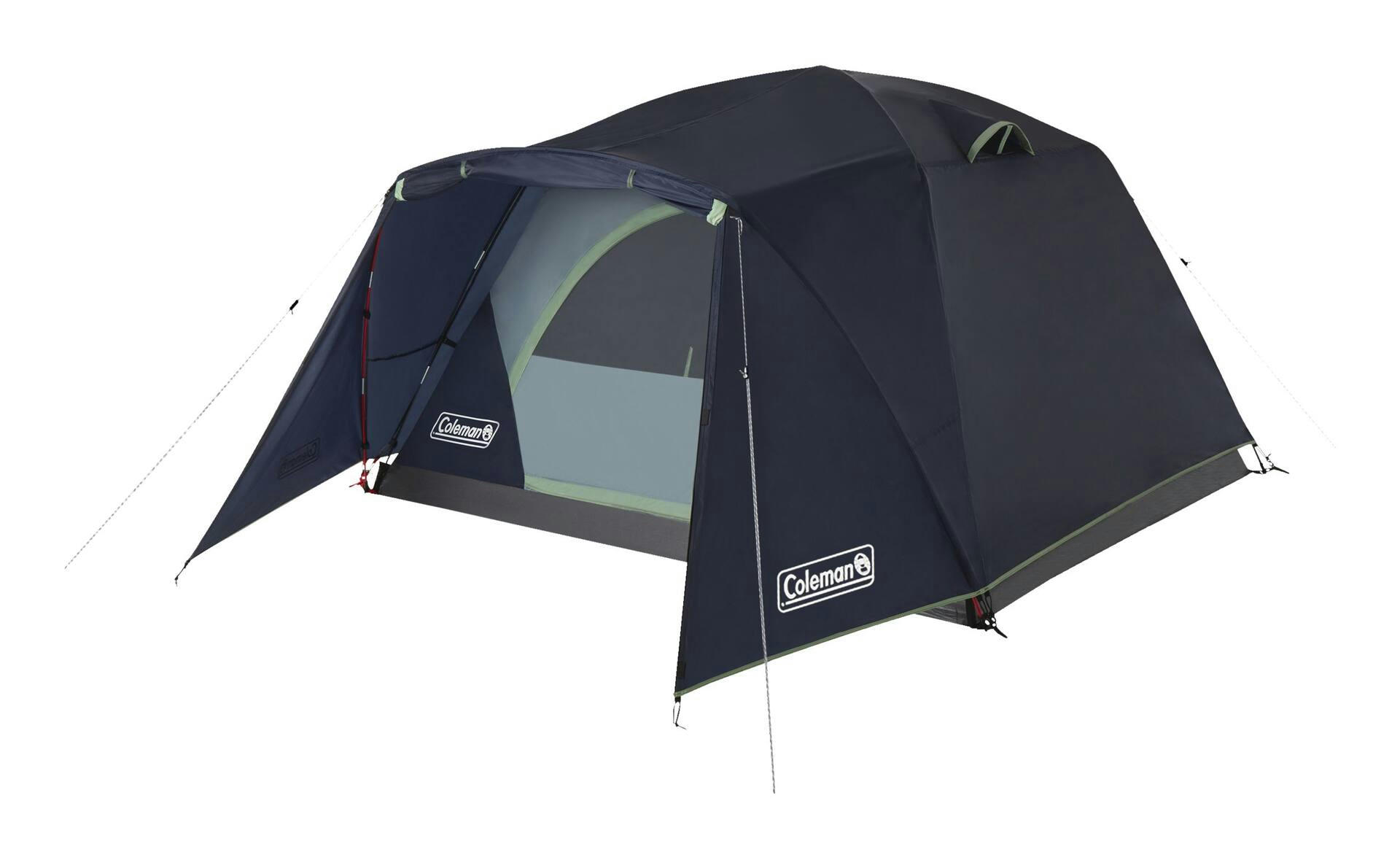 Coleman Skydome 3-Season, 4-Person Easy Set-Up Camping Dome Tent w/ Rain Fly, Vestibule, E-Port & Carry Bag
