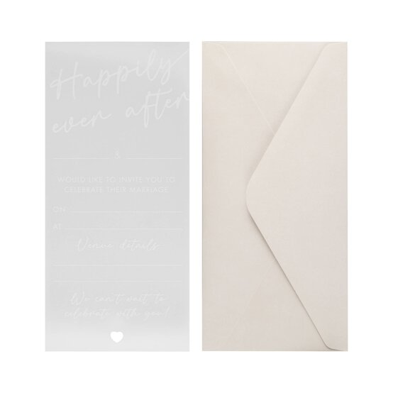 White Vellum Wedding Invitations 20 Pack