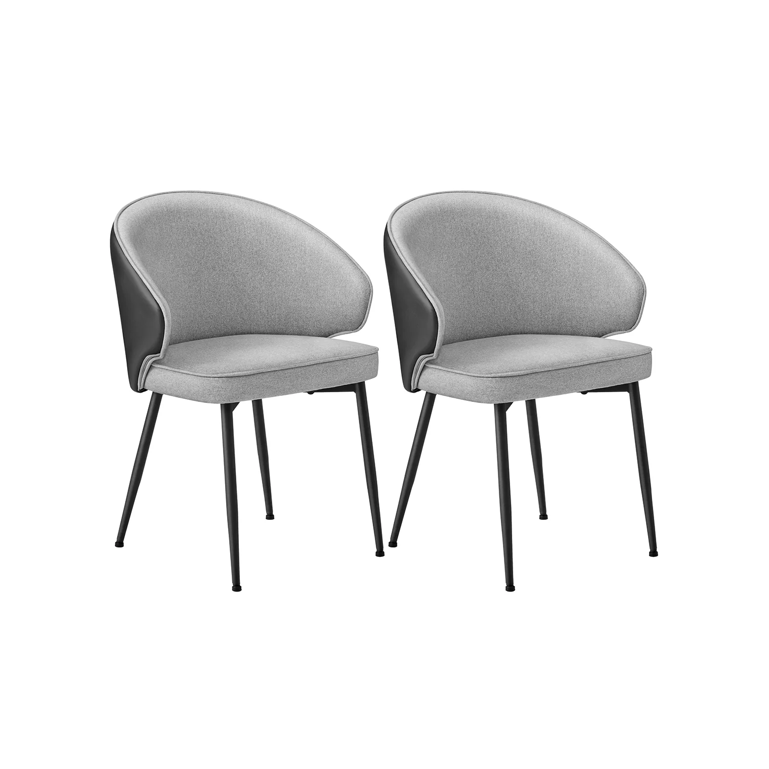 2 Sièges rembourrés moderne gris foncé