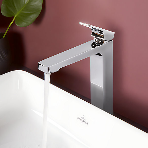 Mitigeur lavabo surélevé VILLEROY ET BOCH Architectura Square avec vidage Push Open Chrome