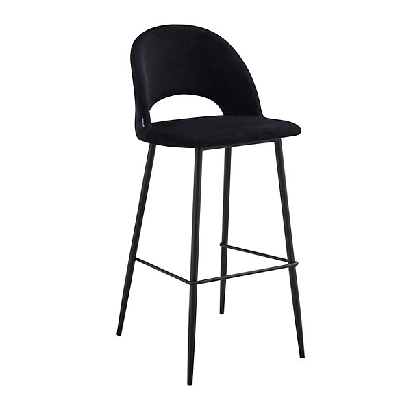Lot de 2 chaises hautes en métal et velours noirOviala