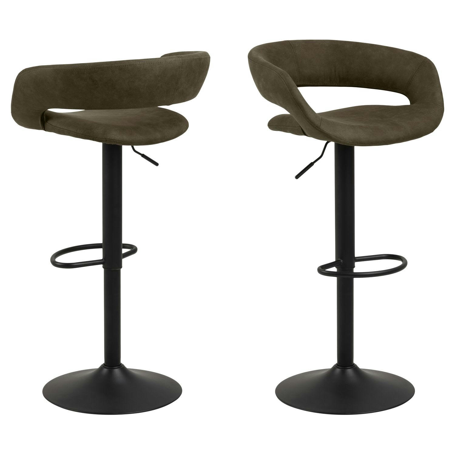 GRACIE - Lot de 2 tabourets de bar vert