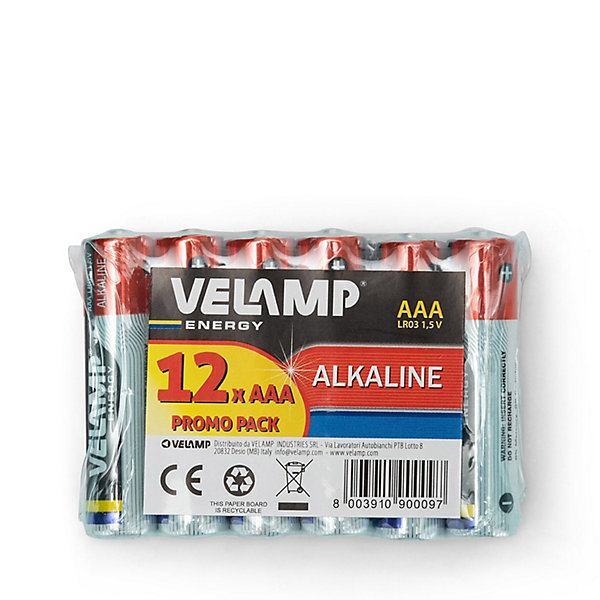 Mulitpack de 12 piles alcalines mini stilo LR03 AAA, 1,5V, longue durée