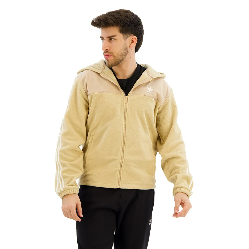 adidas Originals Adicolor 3 Stripes Teddy Fleece full zip sweatshirt