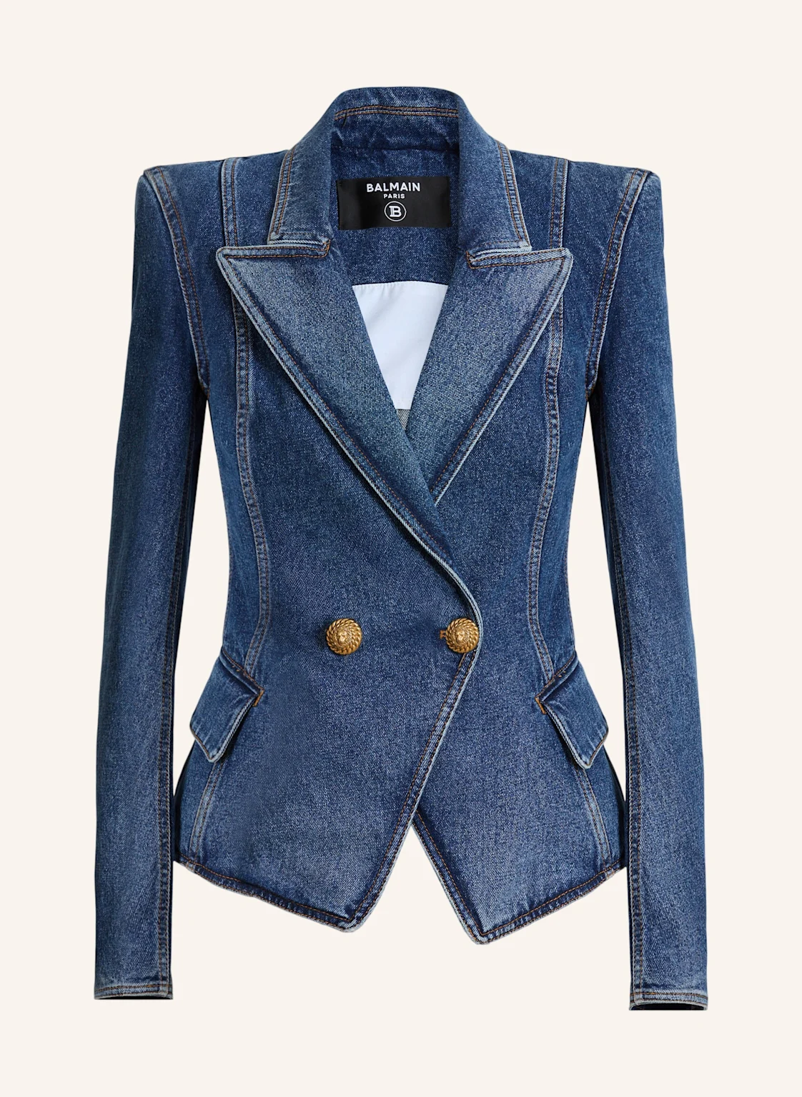BALMAIN Jeansjacke mit zwei Knöpfen