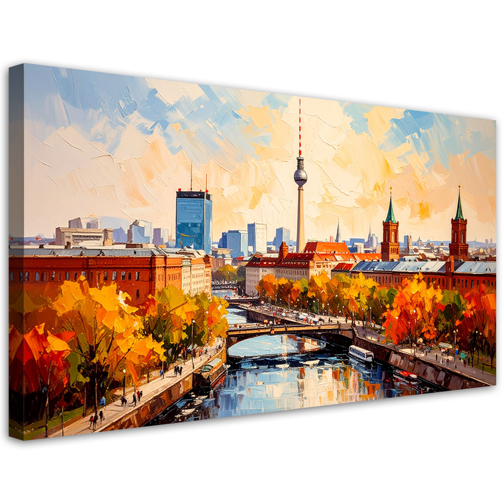 Feeby Obraz na płótnie do salonu biura, Panorama Berlina Miasto 80x40